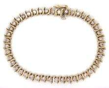 14kt Yellow gold 3.05ctw diamond S tennis bracelet