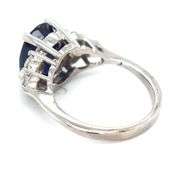 14kt White gold 2.50ct oval blue sapphire and diamond ring