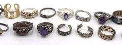 Group lot of Vintage 925 sterling silver rings
