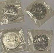 4 BU Pl 1961 Canada Silver Dollars