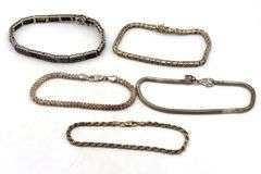 Vintage 925 sterling silver group lot of 5 bracelets