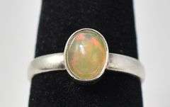 Opal Gemstone Ring in Sterling Silver