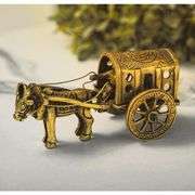 Brass Bull Cart Decor