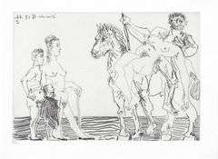 Rare Limited Edition Pablo Picasso Etching Le Cocu Magnifique 1978 Pablo Picasso Plate VII (from Le 