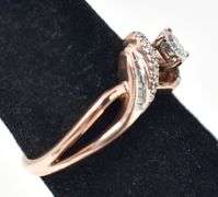 Sparkling 10K Rose Gold Diamond Ring