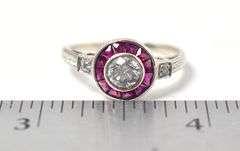 Sophisticated 18K White Gold Diamond and Ruby Ring