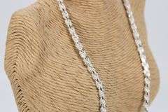 Sterling Silver Diamond-Cut Rope Chain 5.4mm Solid 925 Italy New Necklace 24"