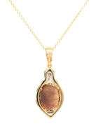 1.25ct Oval Black Opal and 0.03ctw Diamond Pendant Necklace in 18K