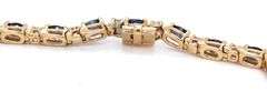 14kt Yellow gold oval blue sapphire and diamond bracelet