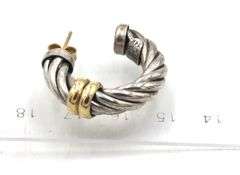 Set of 925 sterling silver cuff bangle and earrings