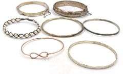 Group lot of Vintage 925 sterling silver bangles