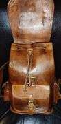 21" Brown Leather Backpack