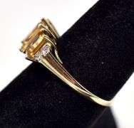 Amazing Citrine and Diamond Ring in 10K Yellow Gold