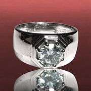 Men's Sparkling 2.5 Ct Fire Moissanite Ring