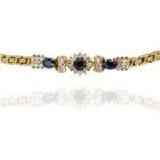 20k  Yellow Gold Natural Sapphire and Natural Diamond Bracelet