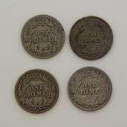 Lot Of 10 - Barber Dimes (1908-1912) See Description