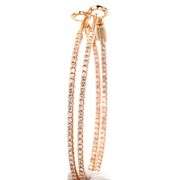 18k Rose Gold Natural Diamond Hoop Earrings