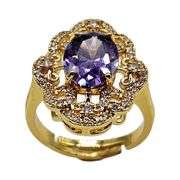 18 Kt Yellow Gold Plate 4 Piece Lab Simulated Alexandrite Jewelry Set