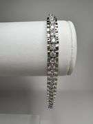 14 Kt White Gold Plated 17.5 Ctw Lab Simulated Diamond Tennis Bracelet