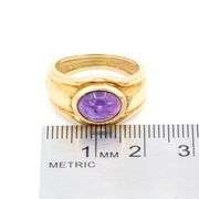 18k (750) Yellow Gold Natural cabochon Amethyst Ring