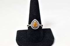 Opal and CZ Gemstone Ring in Sterling Silver