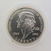 1993-P $1 Jefferson 250th Anniversary of Birth MS OGP