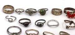 Vintage 925 sterling silver group lot of rings