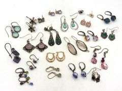 Group lot of vintage 925 sterling silver earrings