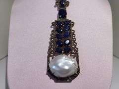 Art Deco Style Sapphire and Diamond Necklace