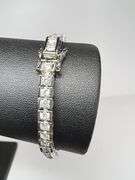 14 Kt White Gold Plated 15.5 Ctw Lab Simulated Diamond Tennis Bracelet