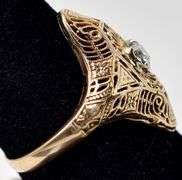 Fantastic Diamond Art Deco Style Diamond Ring in 14K Yellow Gold