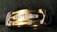MEN’S 14K YELLOW AND WHITE GOLD NATURAL DIAMOND WEDDING BAND