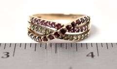 Beautiful 10K Yellow Gold Multi-Gemstone Ring