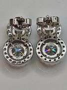 Sparkling 5.75 Ctw White Ice Blue Lab Simulated Diamond Earrings