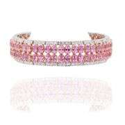 18k White Gold Natural Pink Sapphire and Diamond Bracelet
