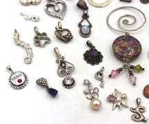 Group lot of vintage 925 sterling silver pendants