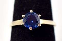 Pretty 10K Yellow Gold Blue Gemstone Ring