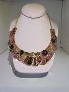 Mid-Century Style Diamond and Multicolor Tourmaline Necklace