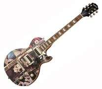 Rod Stewart Autographed Album Collage Custom Graphics Guitar