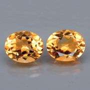 High fire 6.85ct golden yellow Citrine pair