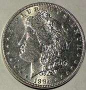 1886 BU Raw Frosty White Morgan Dollar