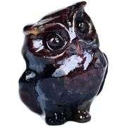 Hand Carved Garnet Crystal Owl Natural Gemstone