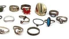Vintage 925 sterling silver group lot of rings