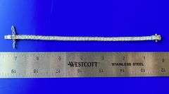 14 Kt White Gold Plated 15.5 Ctw Lab Simulated Diamond Tennis Bracelet