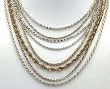 Vintage 925 sterling silver group lot of 8 chains