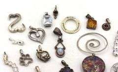 Group lot of vintage 925 sterling silver pendants