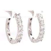 14kt White gold 1.40ctw shared prong diamond hoop