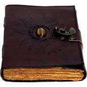 Handmade Brown Leather Journal Embossed Cover