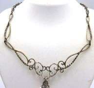 Carolyn Pollack signed Vintage 925 sterling silver Baroque style necklace