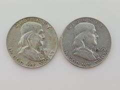 1959 & 1960 D Franklin Half Dollars